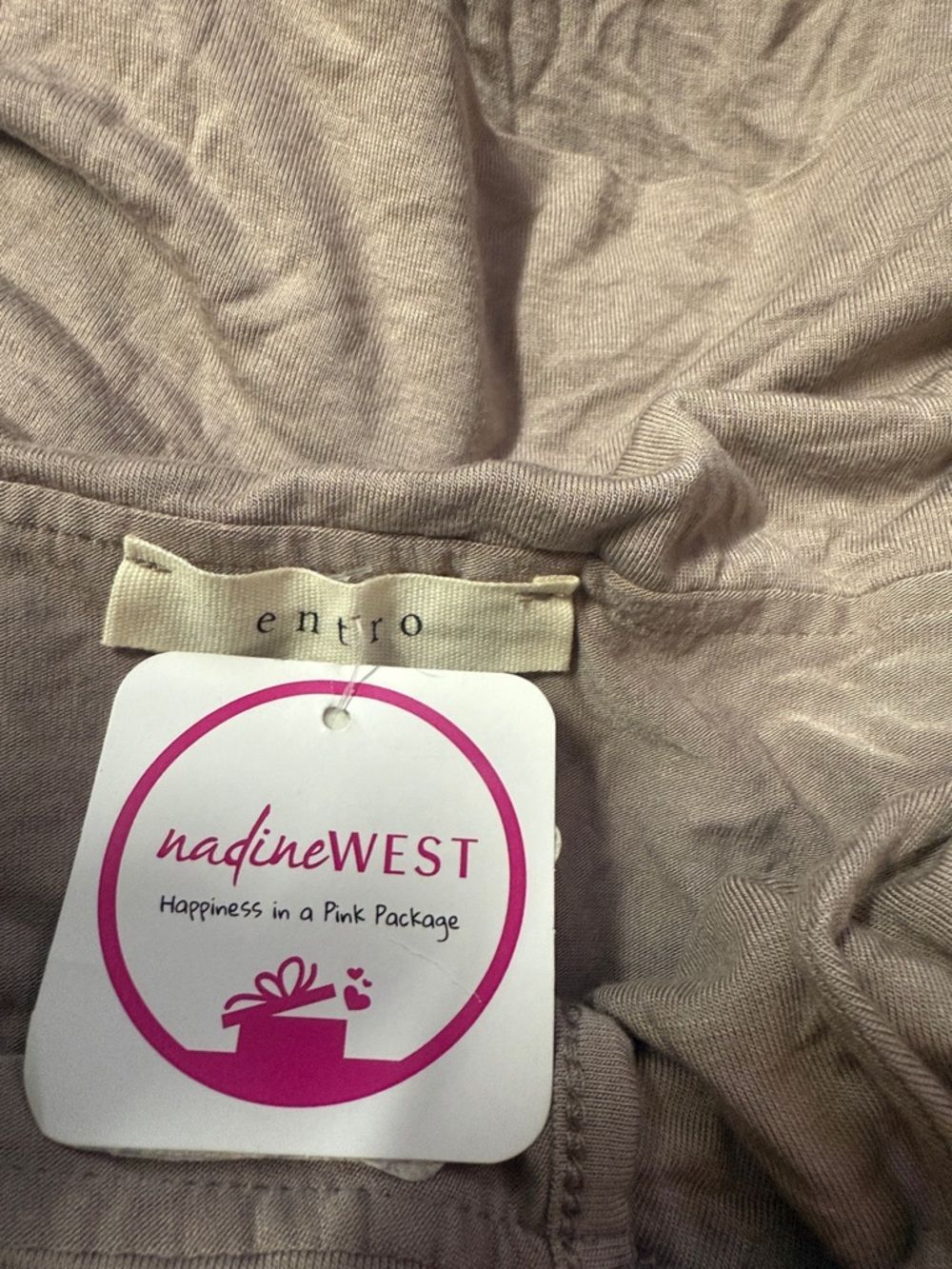 entro Taupe Maxi Skirt - Soft Flowing Layered Waist - Picture 2 of 4